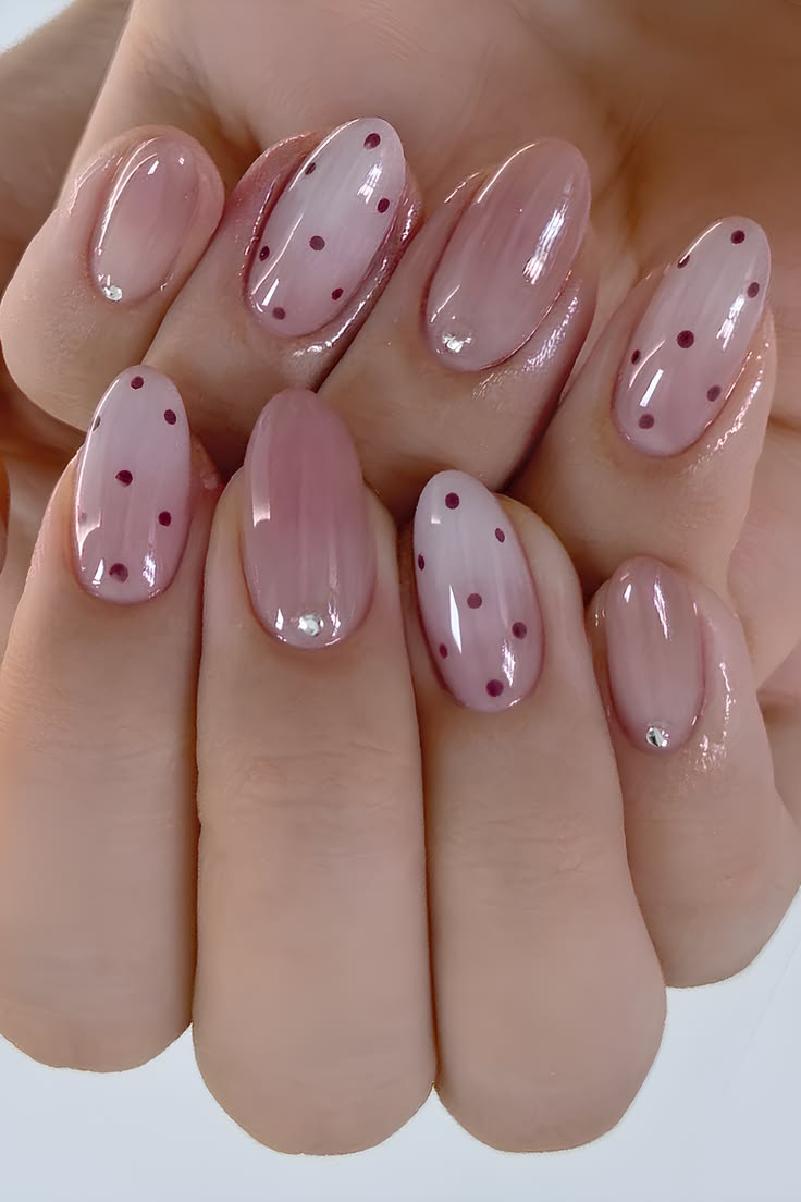 pink-to-white-ombre-mani-with-accent-polka-dots-and-rhinestones.jfif
